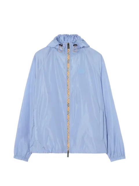 Burberry Checker-tape nylon hooded jacket Blue 8122901