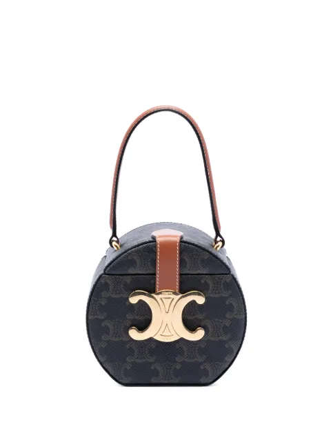 Celine Pre-Owned 2022 Triomphe Coated Canvas Round Box handbag Brown 4GU874KPX95A2S3L