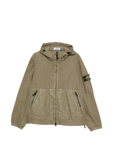 Stone Island 4100053 organic-look nylon panama-tc jacket Green L1S154100053S0069