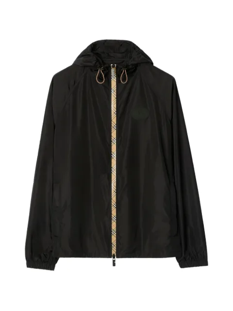 Burberry contrasting-trim hooded jacket Black 8124327
