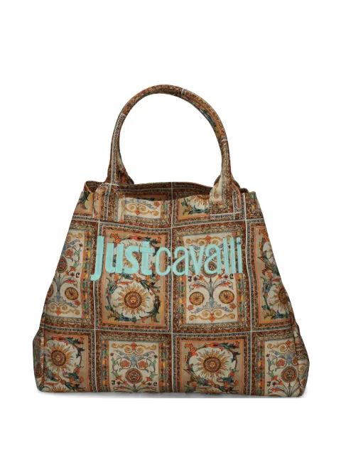 Just Cavalli floral-print tote bag Brown 80RA4BS1ZG426