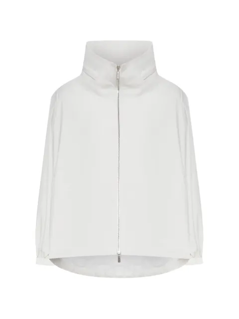 Moorer zip high-neck jacket White MODGI101093TEPA023