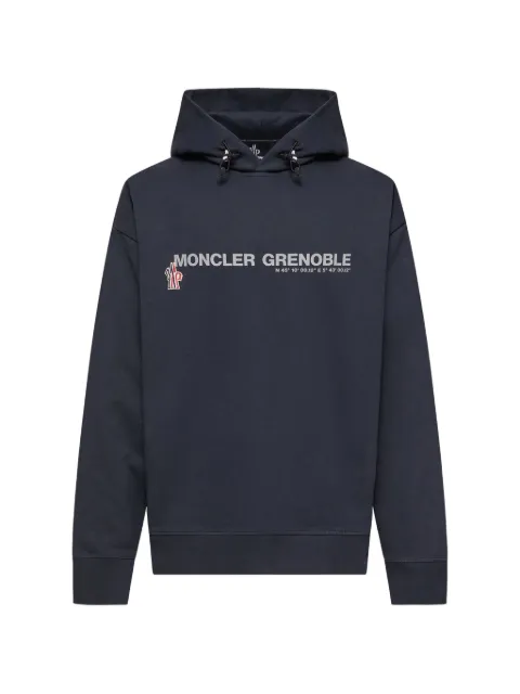 Moncler Grenoble logo-print hoodie Blue L20978G0002080451