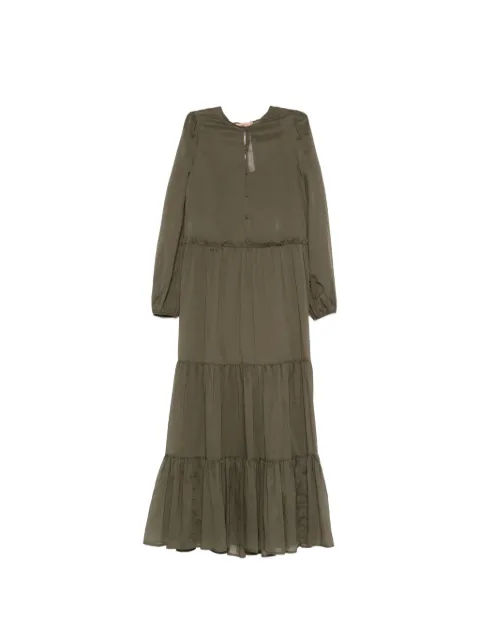 TWINSET long muslin dress with flounces Green 261TF2051