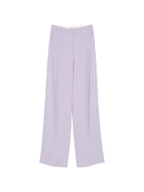 Elisabetta Franchi trousers in lightweight crêpe fabric with logo charm Purple PA16761E2