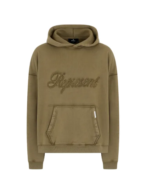Represent logo-detail hoodie Green MLM100160