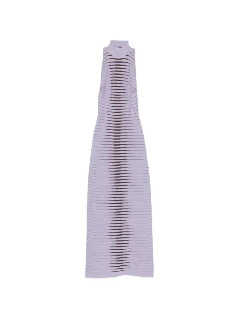 Elisabetta Franchi long knit dress with jacquard zebra Purple AM98S61E2