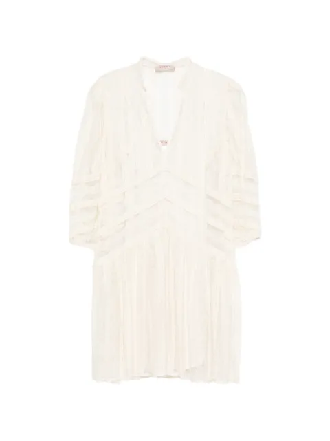TWINSET short striped lace dress Neutrals 261TP2543
