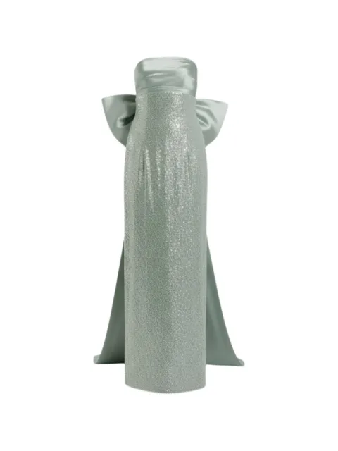 Mac Duggal strapless bow-back maxi dress Green 37011