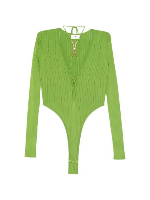 Elisabetta Franchi knit bodysuit with jewel detail Green BK83S61E2