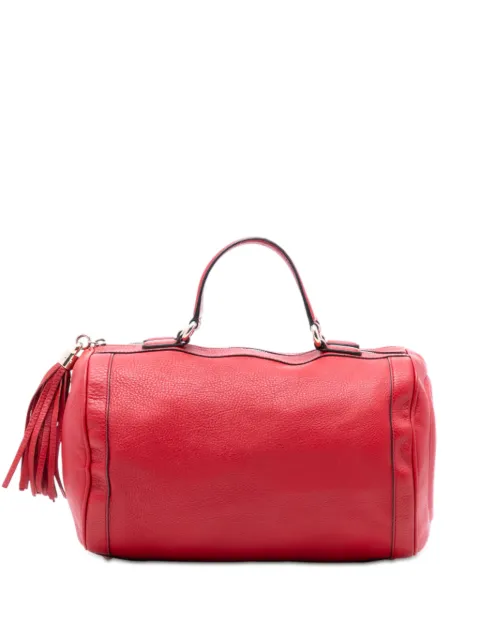 Gucci Pre-Owned 2016-2026 Medium Pebbled Calfskin Soho Boston Bag satchel Red 2SCPLDFWI7S1Q5AN