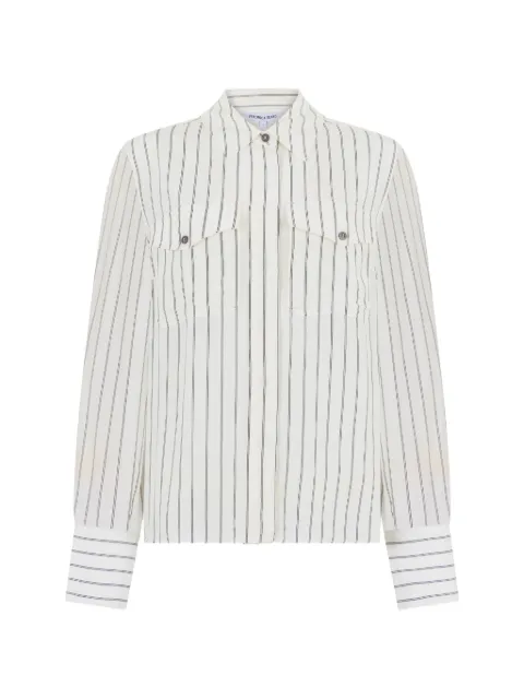Veronica Beard Saku striped pocket shirt Neutrals 2512CD1941451