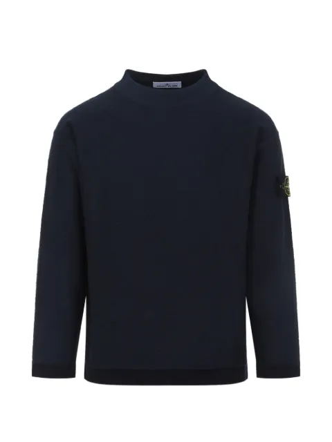 Stone Island 5100044 plush stitch organic cotton nylon sweater Blue L1S155100044S01B0