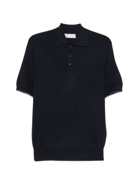 Brunello Cucinelli ribbed polo shirt Blue M29400025CET50
