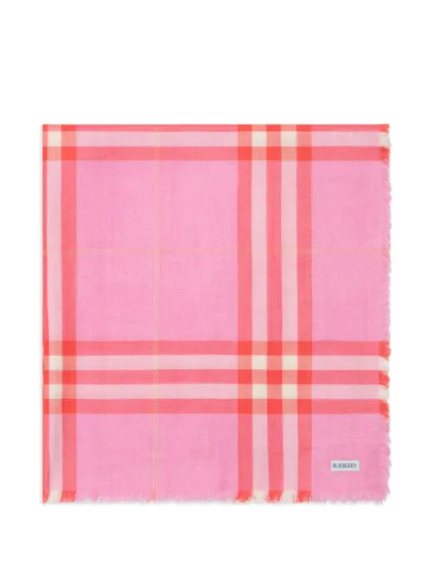 Burberry reversible Check wool silk scarf Pink 8122953