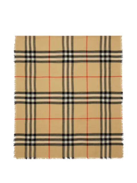 Burberry Check wool scarf Neutrals 8122127