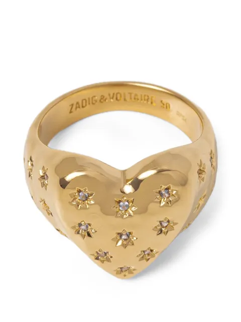 Zadig&Voltaire Heartbreaker over strass ring Gold OWJW01778
