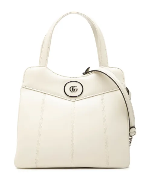 Gucci Pre-Owned 2016-2026 Small Leather Petite GG Tote satchel White 8H4WB5HV30PZHSNL