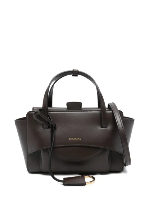 HIDESINS small Flap logo-lettering tote bag Brown FL13TRTMR