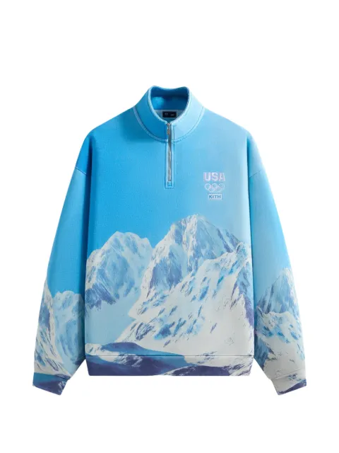 KITH Team USA Winter Mountain Quarter zipped sweatshirt Blue KHM035073408