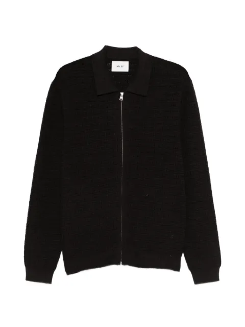 NN07 Gustav collared zip-fastening cardigan Black 2560000149