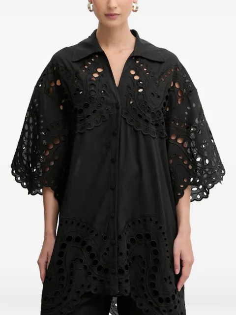 Charo Ruiz Ibiza Tao eyelet blouse Black 263201