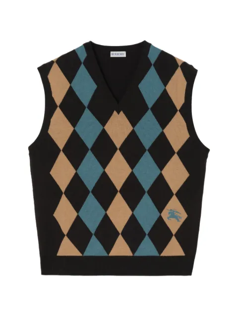Burberry argyle wool sweater vest Black 8125160