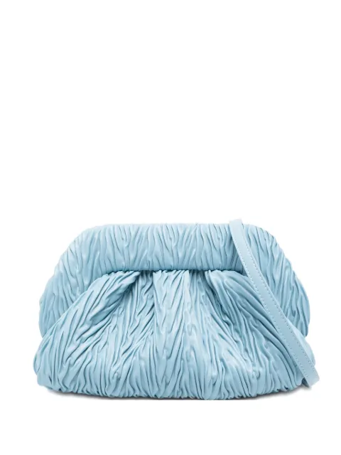 Themoirè medium Bios pleated clutch bag Blue 261WTMBM0OO