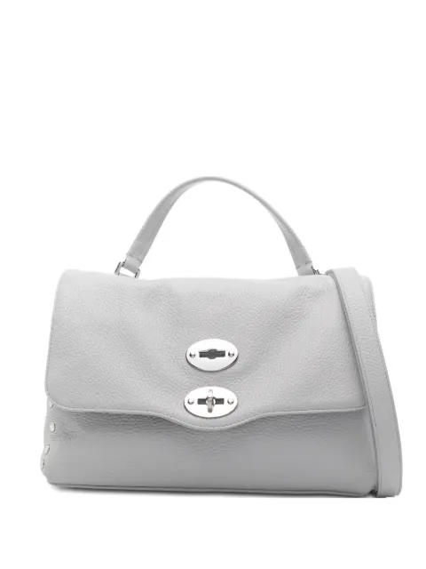 Zanellato small Postina® stud-embellished leather tote bag Grey 0680100040000S