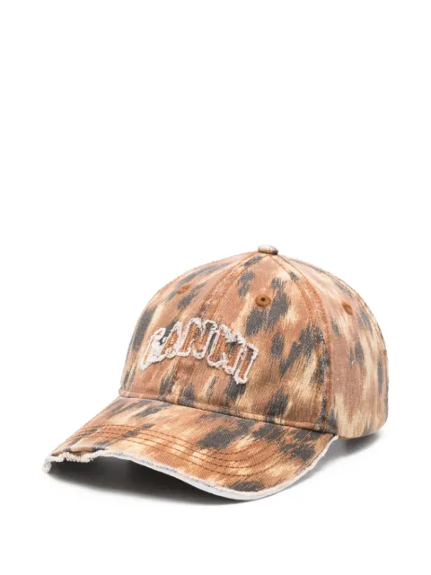 GANNI patterned hat Brown B3020171