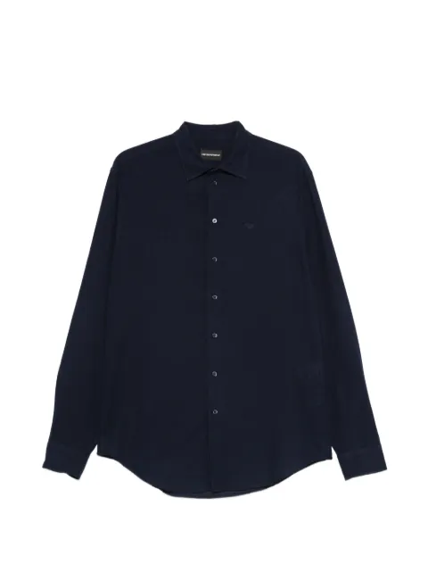 Emporio Armani chest-logo button-fastening shirt Blue EM000099TE20550