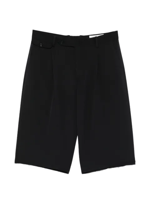 TONYWACK pleated frayed tailored shorts Black BF12PT004