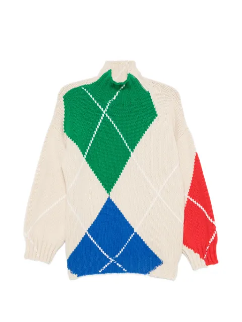 JW Anderson x Pringle argyle-knit high-neck sweater Neutrals KW1496YN0470