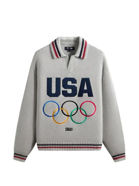 KITH Team USA rugby olympics graphic sweater Grey KHM034846002