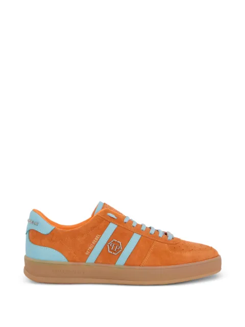 Philipp Plein striped suede sneakers Orange PAFSUSC0941PLE010N