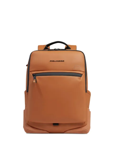 PIQUADRO logo-detail zip-fastening backpack Orange CA6465C2OW