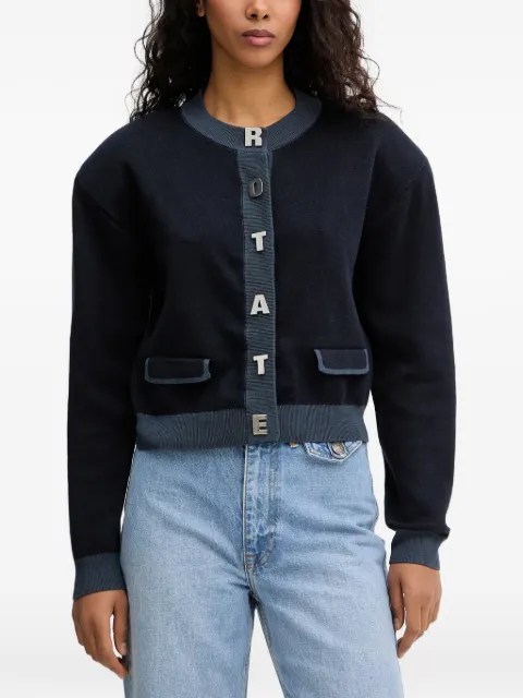 ROTATE BIRGER CHRISTENSEN letter-embellishment cardigan Blue 1149032318