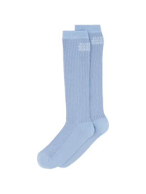 MM6 Maison Margiela ribbed logo socks Blue S62TL0049M13278