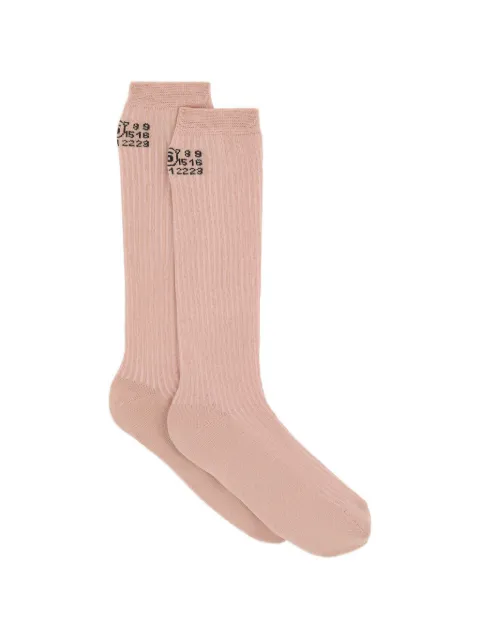 MM6 Maison Margiela logo-detail socks Pink S62TL0049M13278
