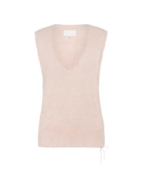 Maison Margiela ribbed V-neck vest Pink S51FB0078M13099