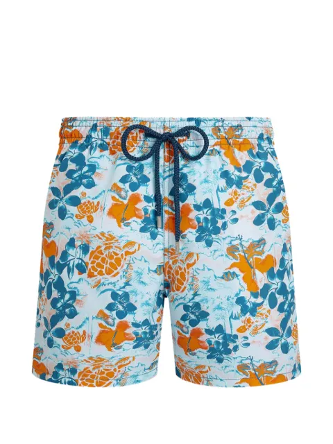 Vilebrequin jungle turtles print swim shorts White MOOEB120
