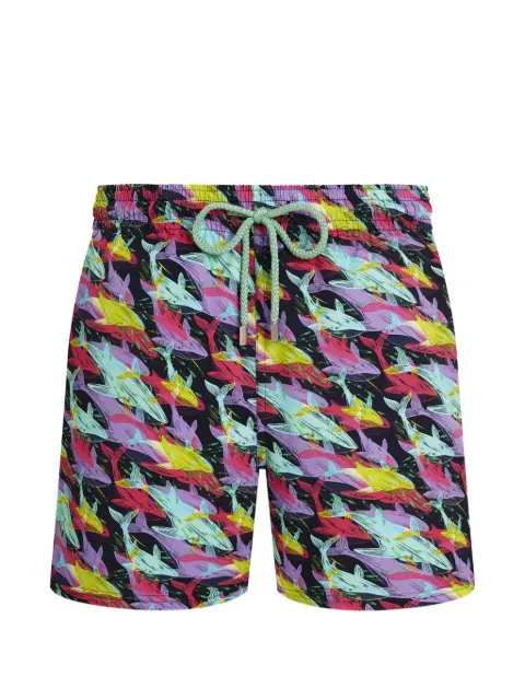 Vilebrequin whales offset drawstring swim shorts Blue MSOEF115