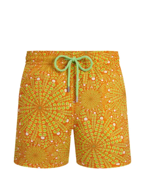 Vilebrequin mosaic urchin drawstring swim shorts Orange MSOEF106