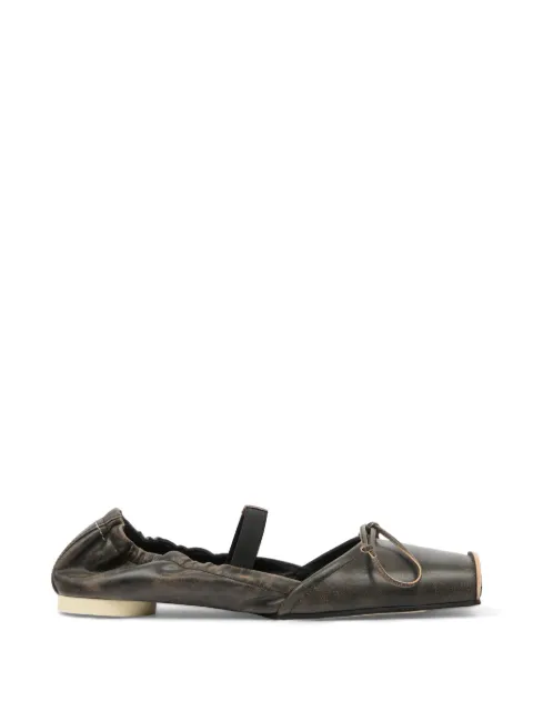 MM6 Maison Margiela square-toe leather ballerina shoes Black S66WZ0037P7706