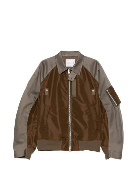 sacai zipped panelled jacket Brown 2603911M