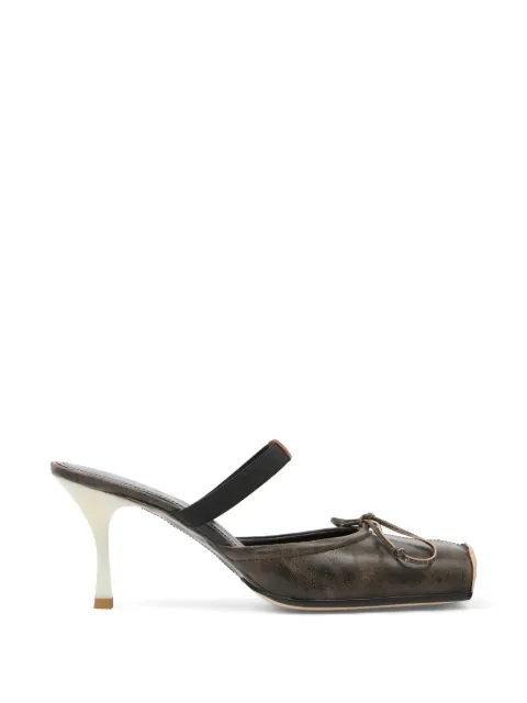 MM6 Maison Margiela square toe leather ballerina mules Brown S66WX0075P7706