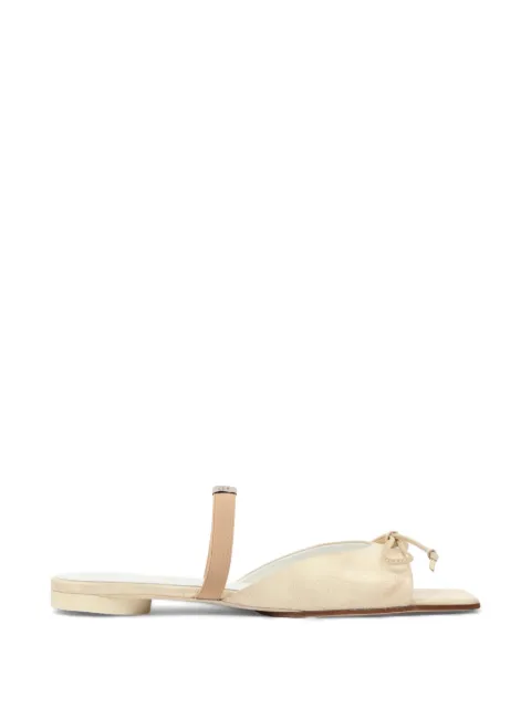 MM6 Maison Margiela bow-detailed leather slingback shoes Neutrals S66WP0126P7706