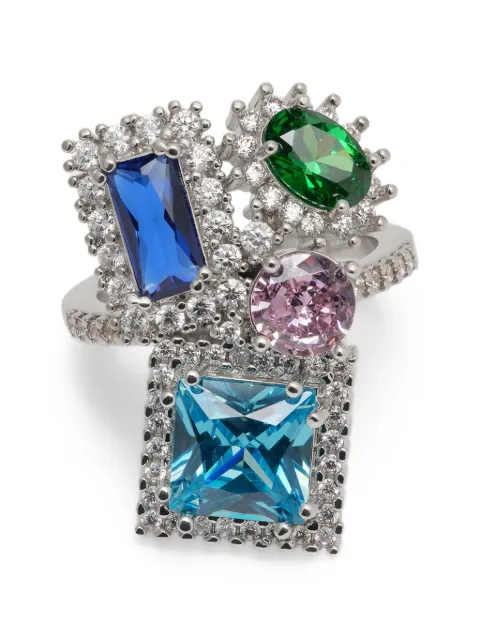 Maison Margiela zirconia-embellished cluster ring Silver SM2UQ0036P9144