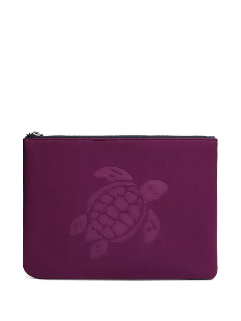 Vilebrequin turtle embossed clutch Purple PLLE0137