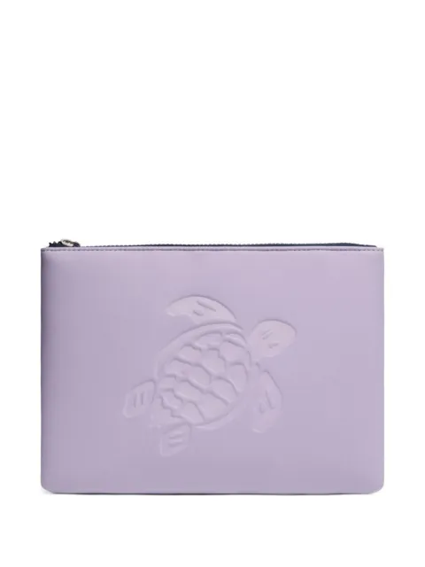 Vilebrequin turtle embossed clutch Purple PLLE0137